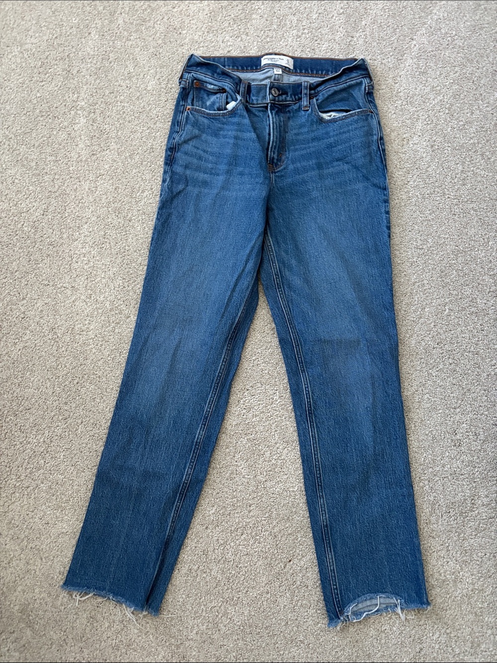 Abercrombie & Fitch Straight-Leg Dark Blue Jeans